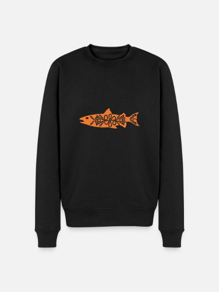Celtic Symbol Salmon Salmon Fish Ocean GIft - Men's Premium Organic Jumper - black