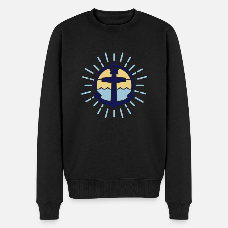 Seefahrt-Design (Anker) - Männer Premium Bio Pullover - Schwarz