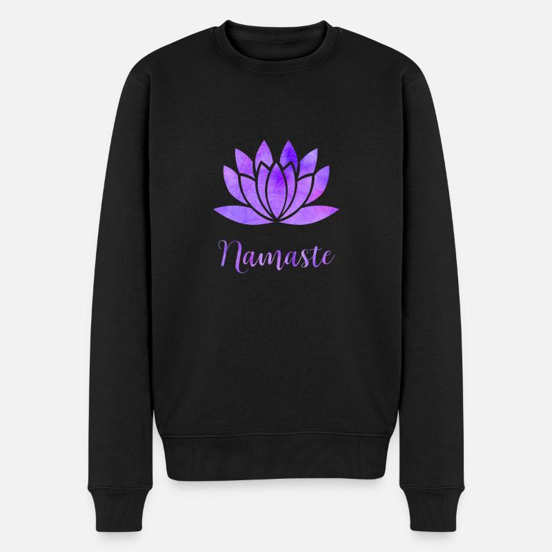 Namaste - Männer Premium Bio Pullover - Schwarz