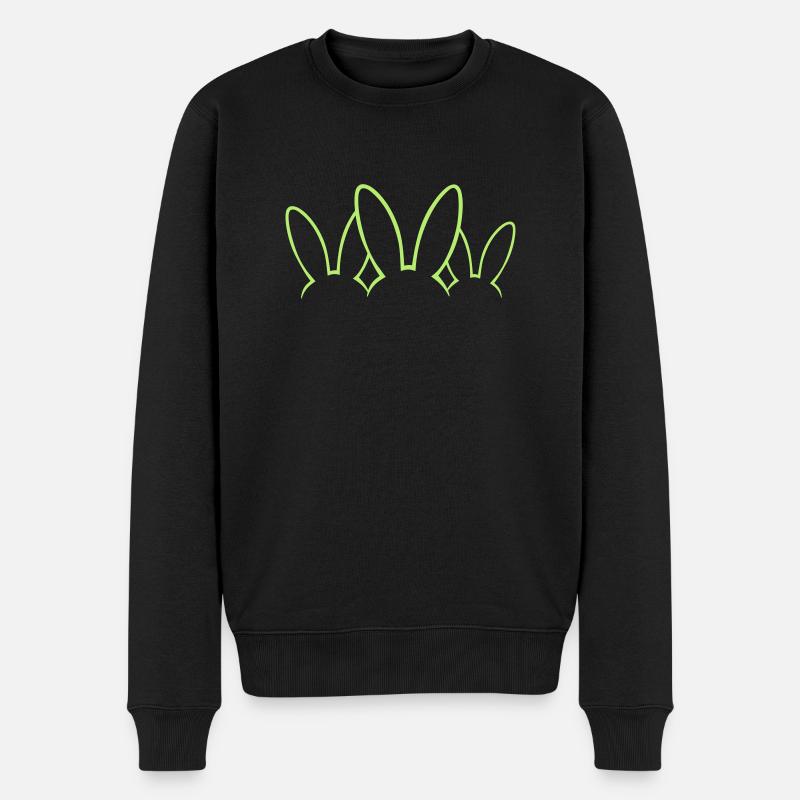 Ostern - Hasen Ohren - Männer Premium Bio Pullover - Schwarz