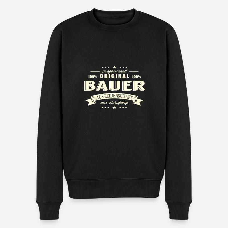 Bauer aus Leidenschaft - Männer Premium Bio Pullover - Schwarz