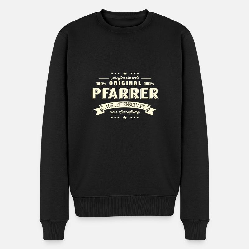 Pfarrer aus Leidenschaft - Männer Premium Bio Pullover - Schwarz