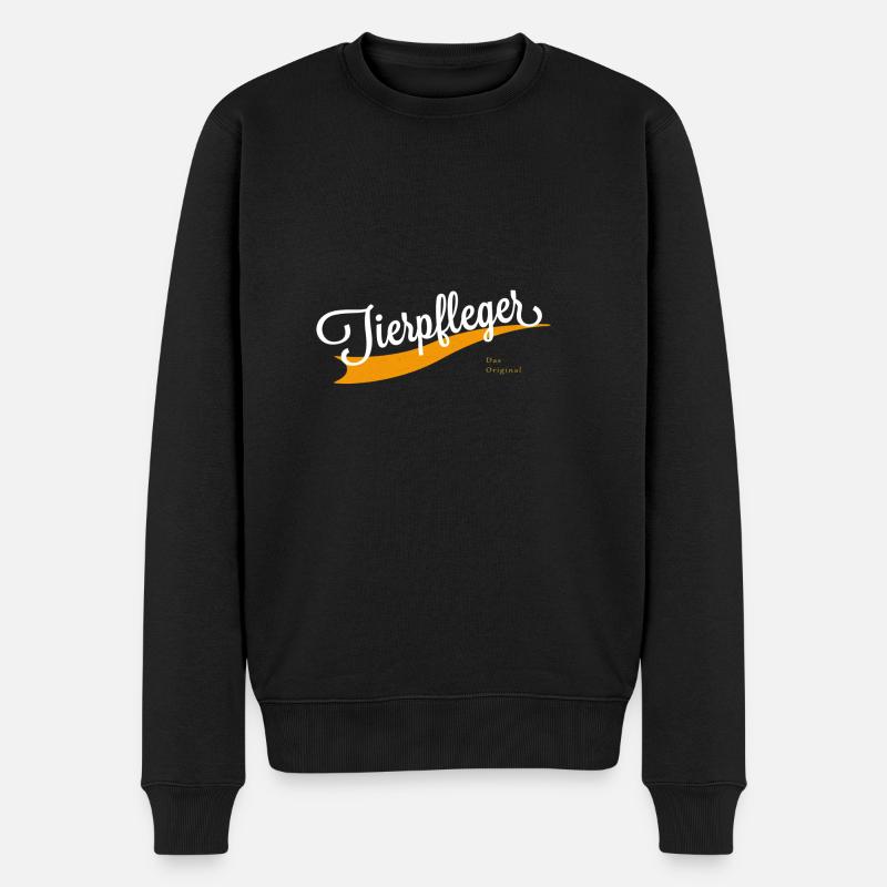 Tierpfleger Schriftzug - Männer Premium Bio Pullover - Schwarz