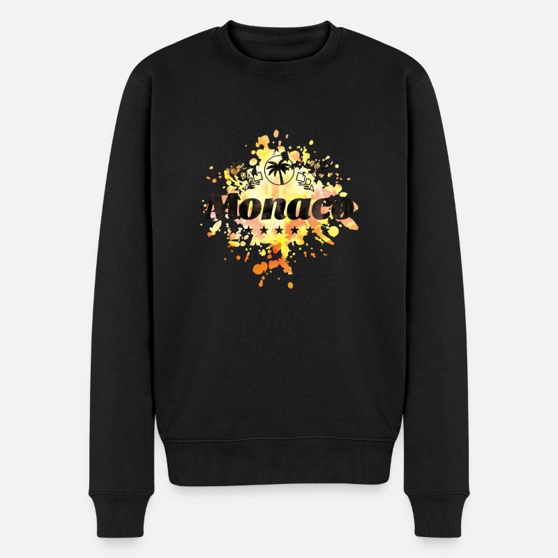 monaco design - Männer Premium Bio Pullover - Schwarz