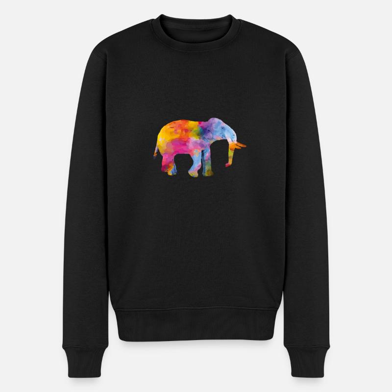 elefant colors - Männer Premium Bio Pullover - Schwarz