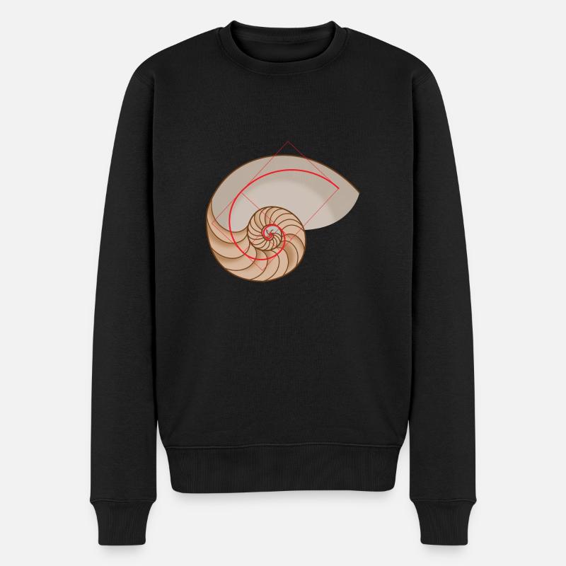 Mathematik Symbole Golden Spirale Nautilus Muschel - Männer Premium Bio Pullover - Schwarz