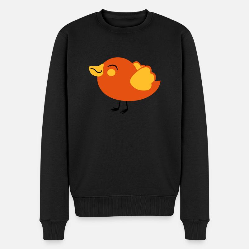 kleines nettes voegelchen spatz - Männer Premium Bio Pullover - Schwarz
