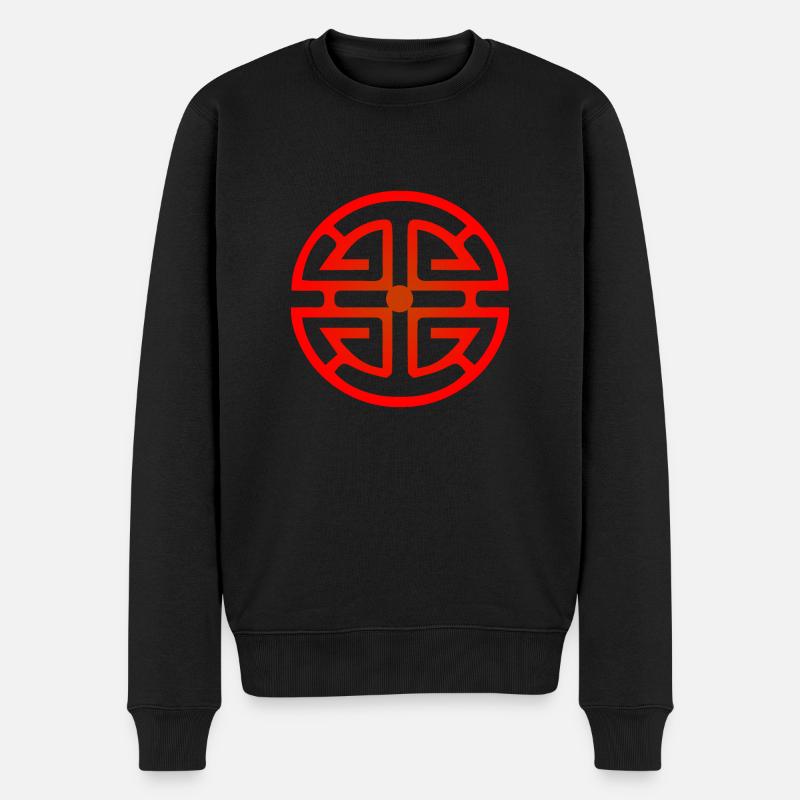 Chinesisches Symbol Lu Stern des Wohlstandes Glück - Männer Premium Bio Pullover - Schwarz