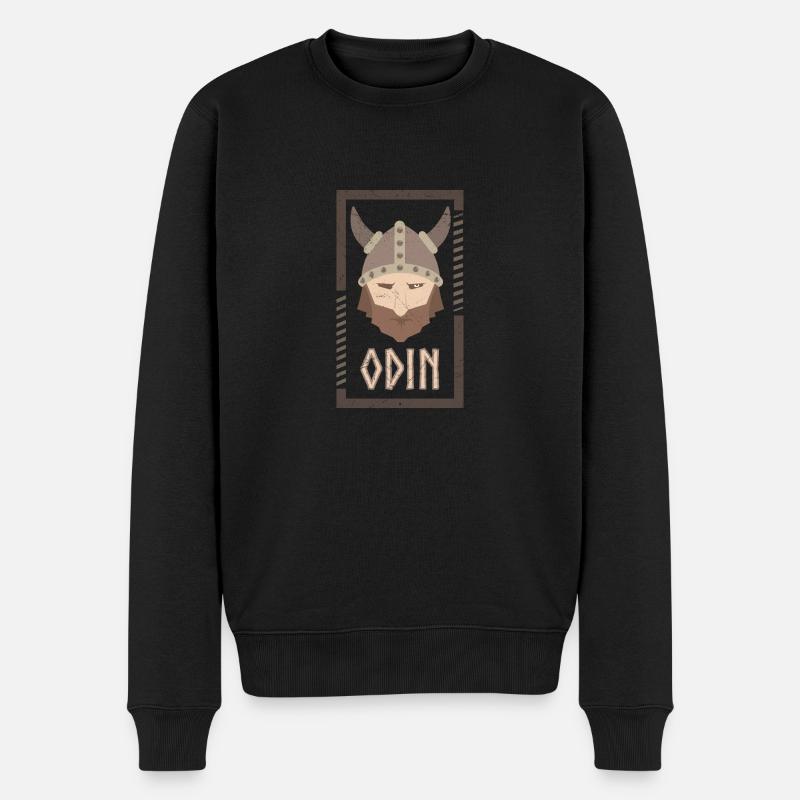 Odin Wikinger Viking Geschenkidee - Männer Premium Bio Pullover - Schwarz