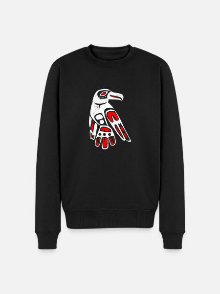 Haida Raven Funny Gift Idea - Men's Premium Organic Jumper - black