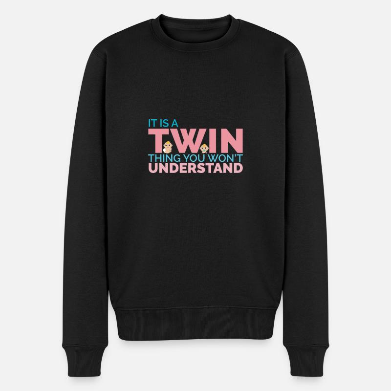Zwillinge It is a twin thing you won't understand - Männer Premium Bio Pullover - Schwarz