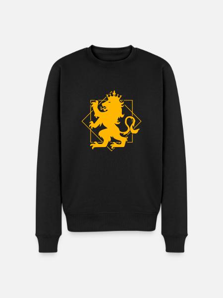 Ritter Löwenwappen Heraldik Geschenkidee - Männer Premium Bio Pullover - Schwarz