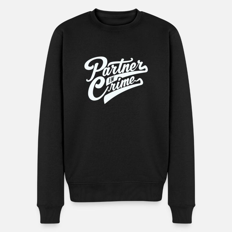 Partner In Crime - Männer Premium Bio Pullover - Schwarz