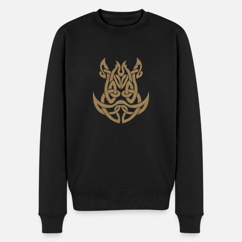 Keltische Symbole Wildschwein Geschenkidee - Männer Premium Bio Pullover - Schwarz