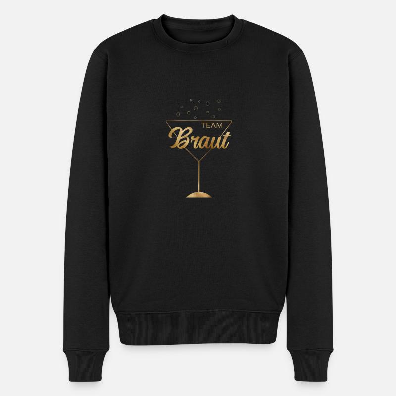 (team_braut_gold_) - Männer Premium Bio Pullover - Schwarz