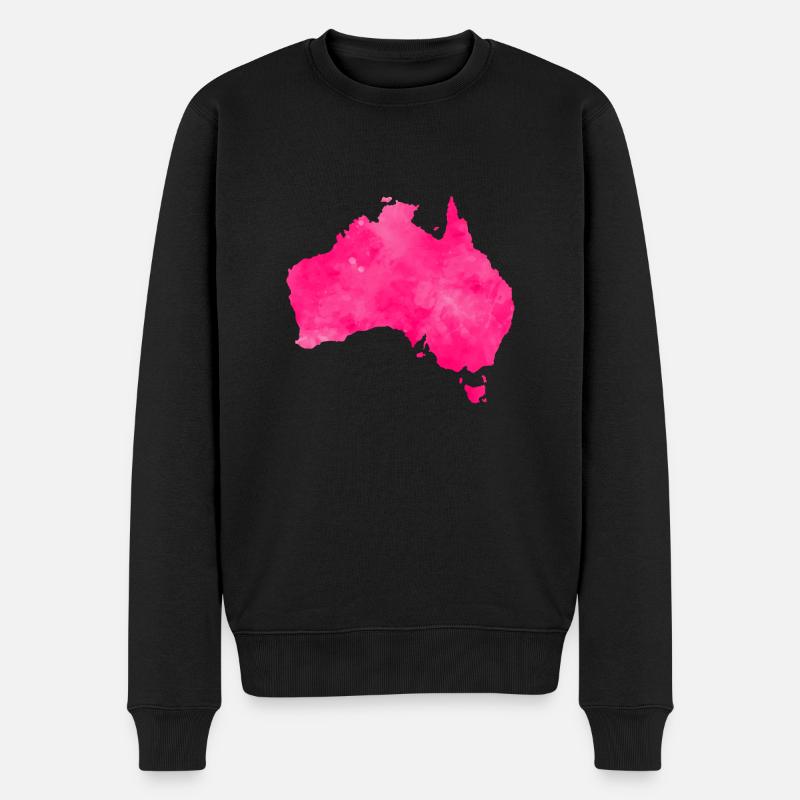 australia pink country - Männer Premium Bio Pullover - Schwarz