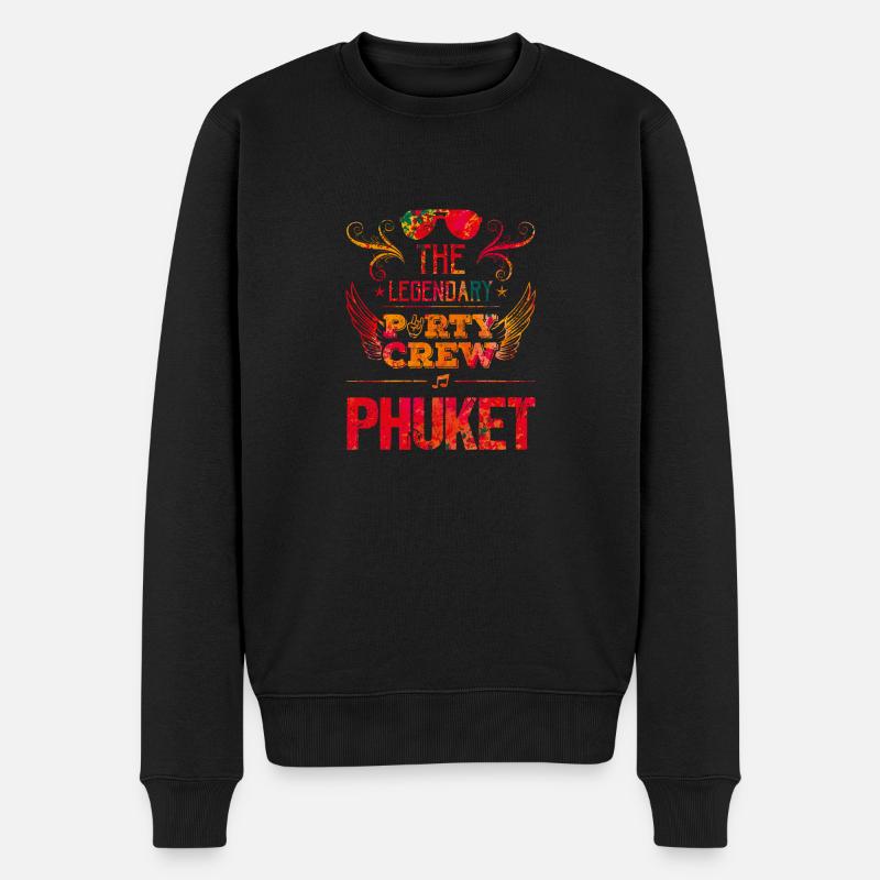 phuket party crew - Männer Premium Bio Pullover - Schwarz
