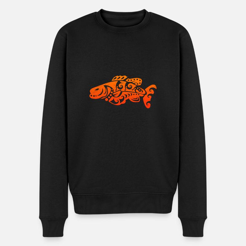 Maori Fish Tribal Tattoo Organe Geschenkidee - Männer Premium Bio Pullover - Schwarz