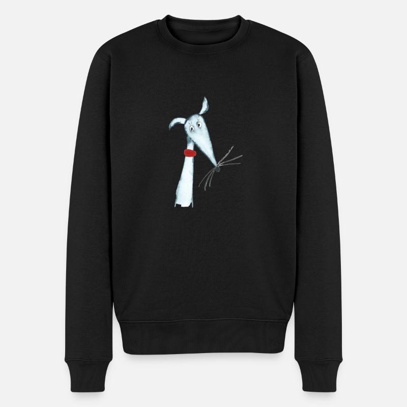 Windhund blau - Männer Premium Bio Pullover - Schwarz