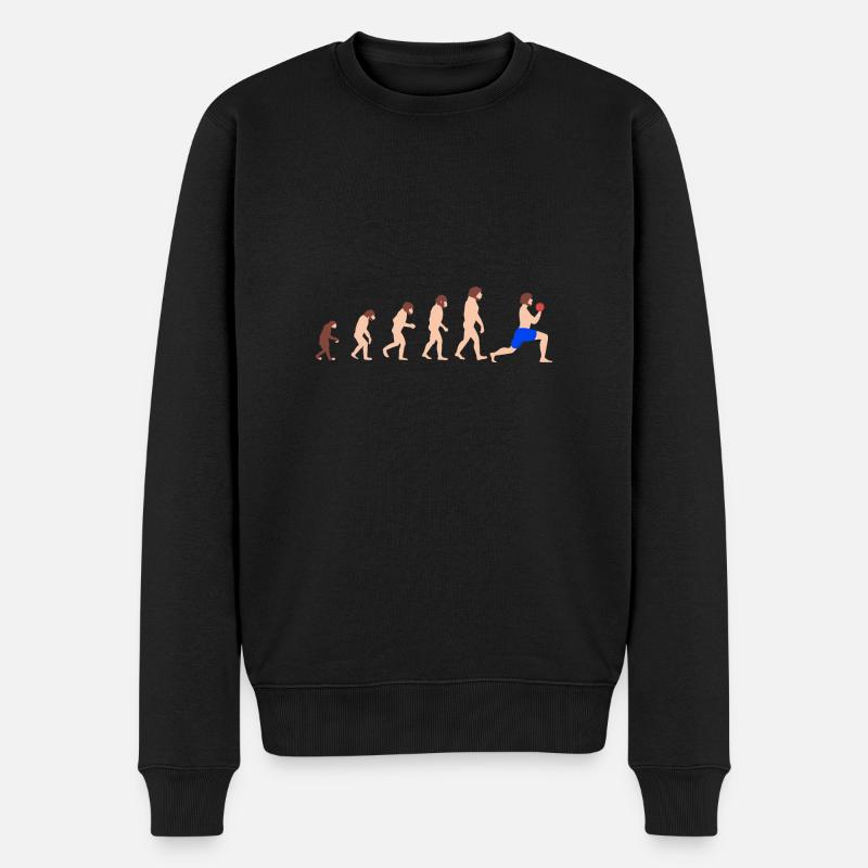 Evolution Weightlifting Bodybuilder Funny Gym - Men's Premium Organic Jumper - black