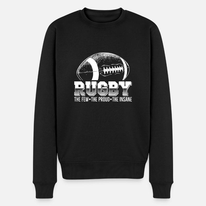 Rubgy Sprüche | Sport Spieler Mannschaft Geschenke - Männer Premium Bio Pullover - Schwarz
