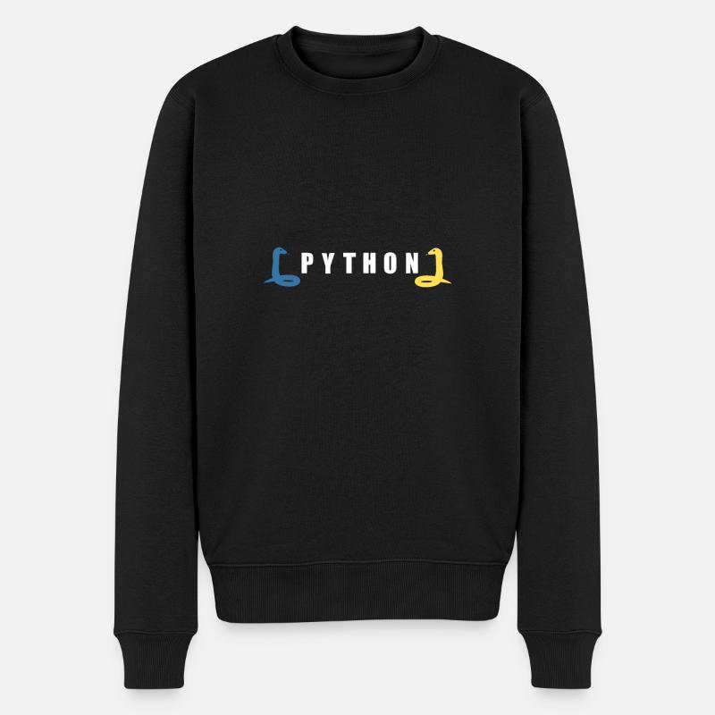 Python Entwickler Programmierer Coder Geschenkidee - Männer Premium Bio Pullover - Schwarz