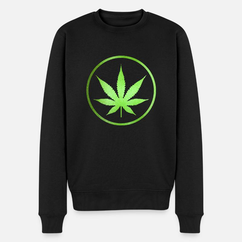 Feuille de marijuana - Pull Premium bio Homme - noir