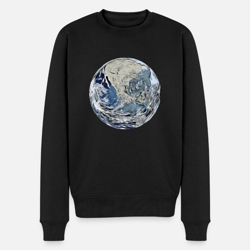 planet erde - Männer Premium Bio Pullover - Schwarz
