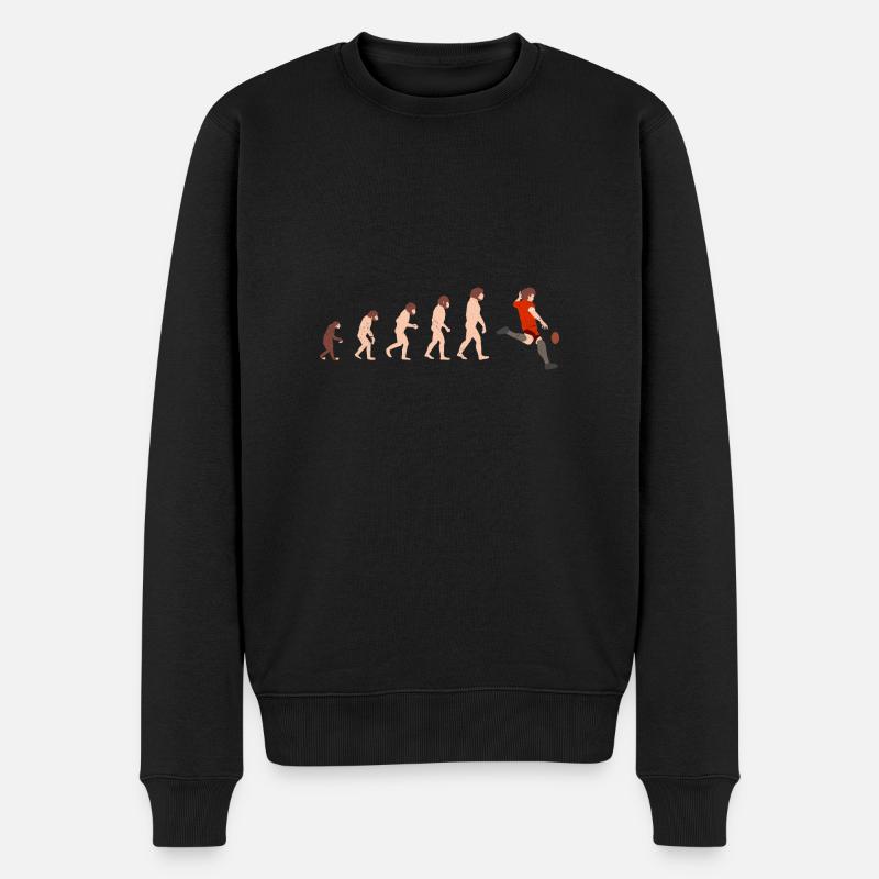 Evolution Rugby Funny Gift Idea - Men's Premium Organic Jumper - black