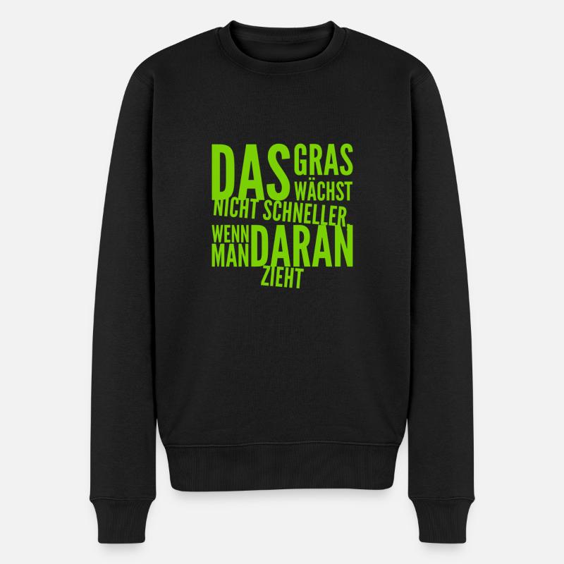 Geduld ist eine Tugend - Männer Premium Bio Pullover - Schwarz