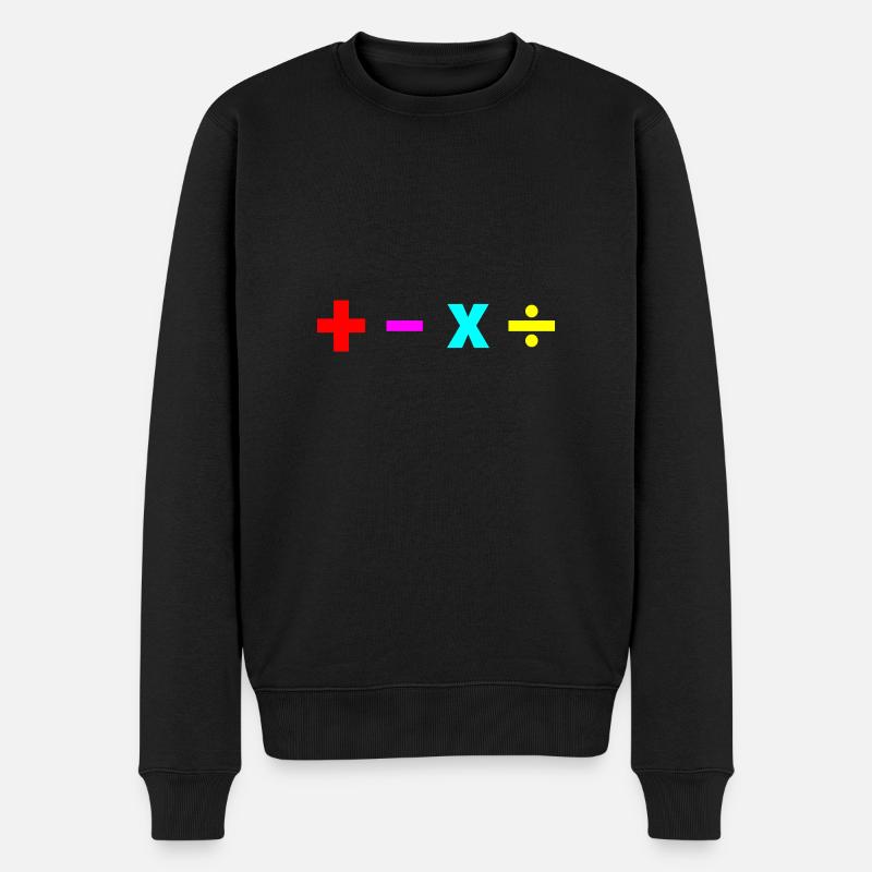 Mathe +-×÷ plus minus multiplizieren teilen Gift - Männer Premium Bio Pullover - Schwarz