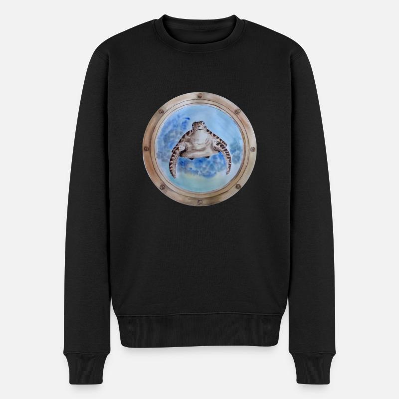 Bullauge Schildkröte - Männer Premium Bio Pullover - Schwarz