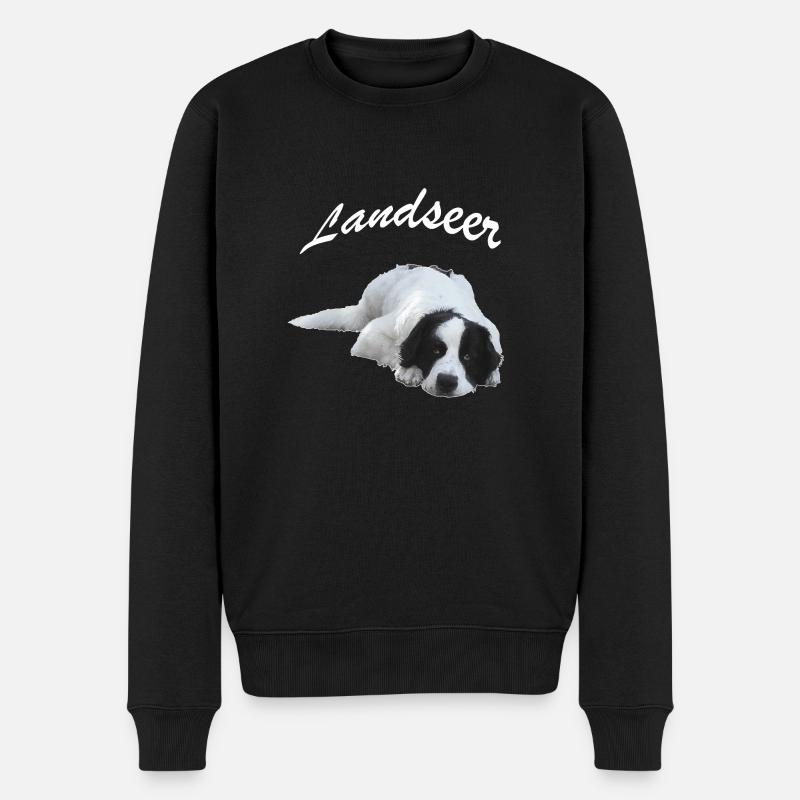 Mein Freund.Hund-Landseer.Geschenkidee - Männer Premium Bio Pullover - Schwarz