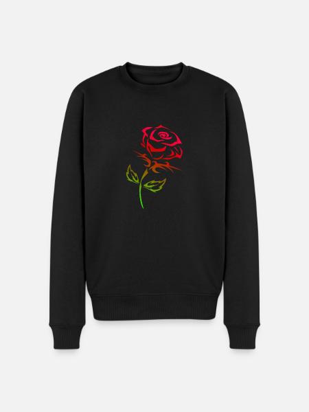 Tribal tattoo rose lover gift idea - Men's Premium Organic Jumper - black