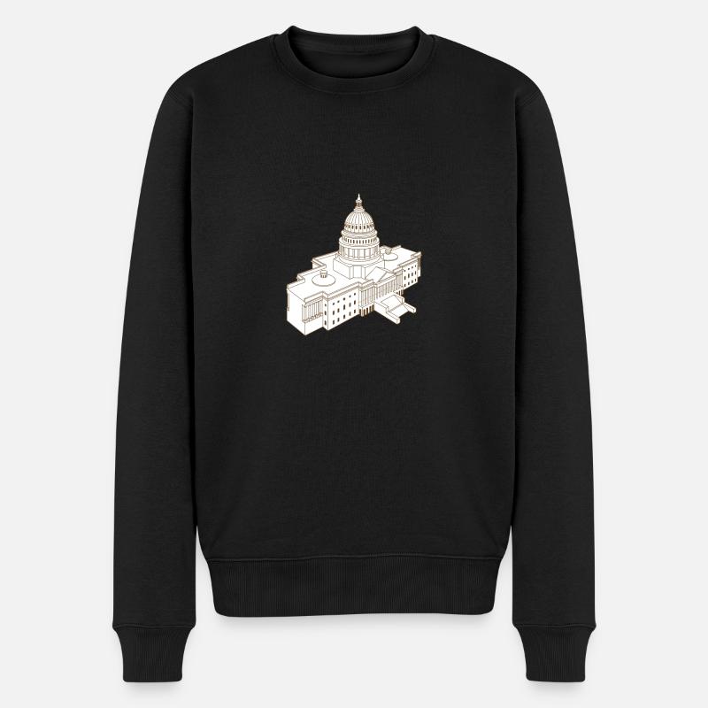 Capitole des États-Unis - Pull Premium bio Homme - noir