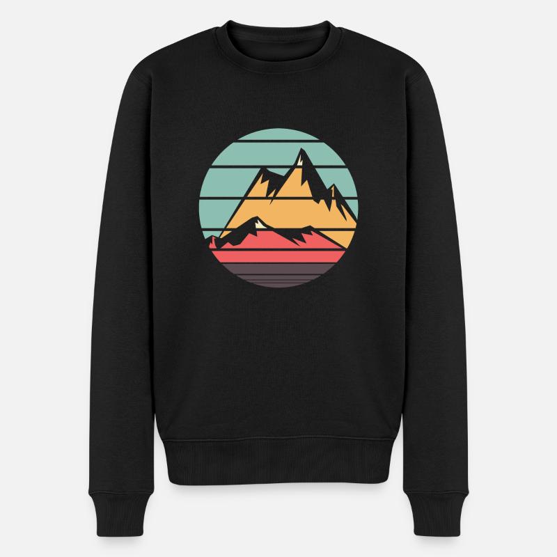 Montagnes rétro - Pull Premium bio Homme - noir
