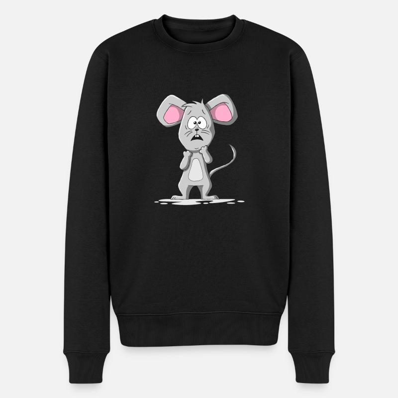 Ängstliche Maus - Männer Premium Bio Pullover - Schwarz