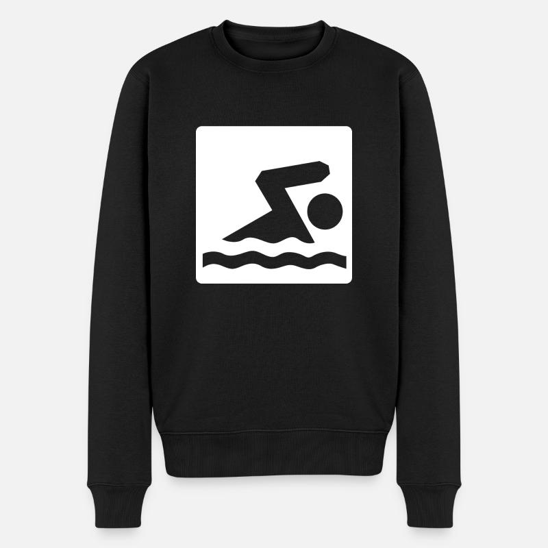 Schwimmen - Männer Premium Bio Pullover - Schwarz