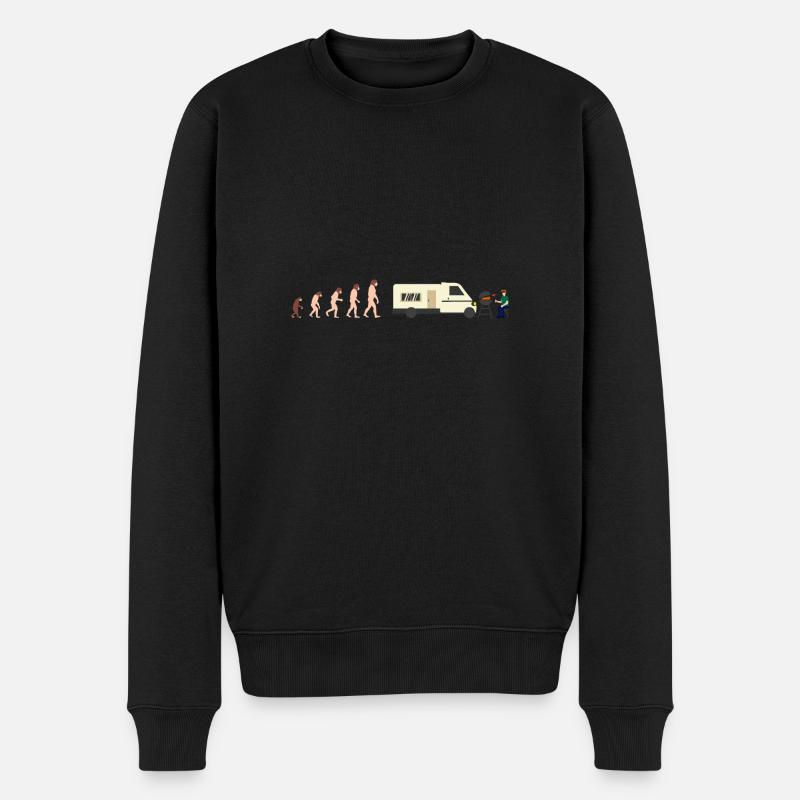 Evolution Camper Sommer Lustige Geschenkidee - Männer Premium Bio Pullover - Schwarz