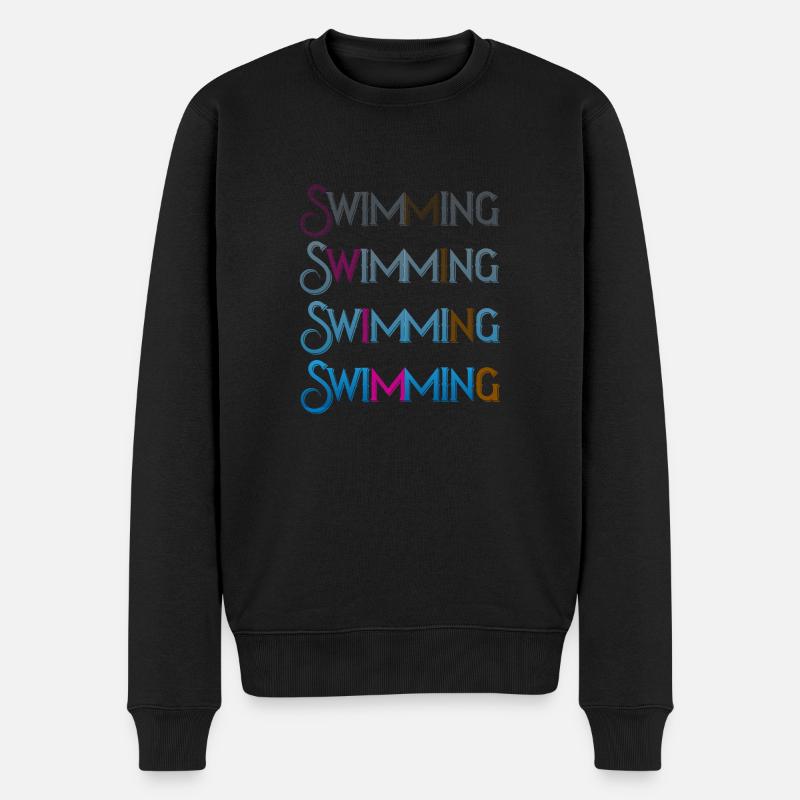 Natation natation et plus de natation Zwemmen - Pull Premium bio Homme - noir