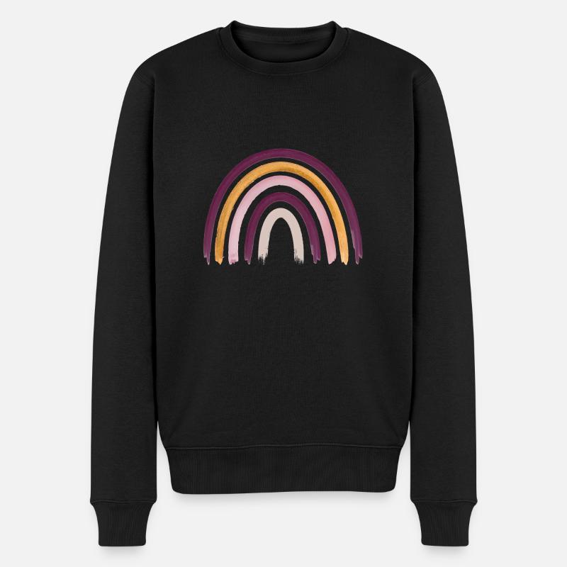 Regenbogen Boho Rainbow Baby Mädchen - Männer Premium Bio Pullover - Schwarz