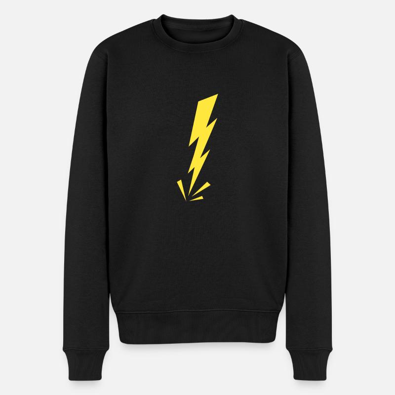 Blitz-Donner Blitz Wütende Warnung Geschenkidee - Männer Premium Bio Pullover - Schwarz