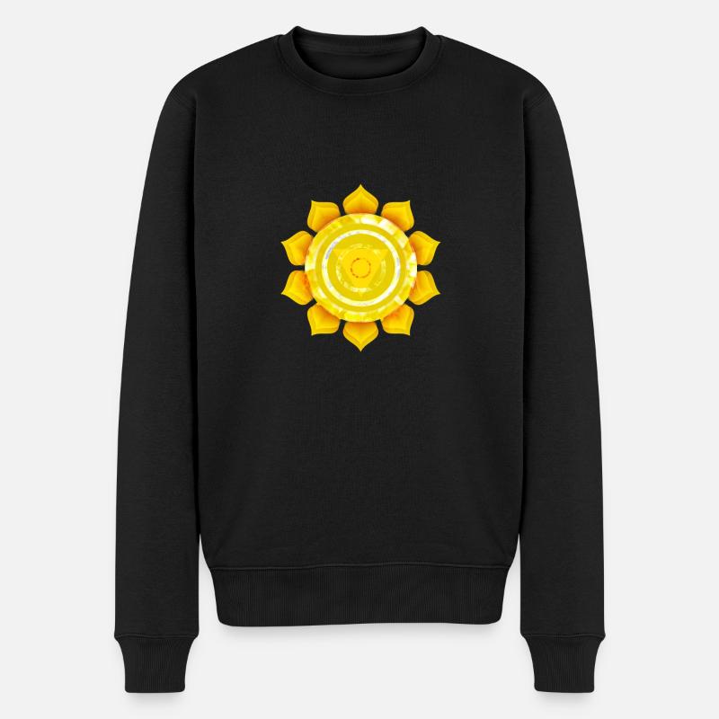 3. Chakra, Manipura - Männer Premium Bio Pullover - Schwarz
