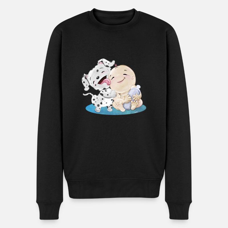 Dalmatien avec bébé - Pull Premium bio Homme - noir