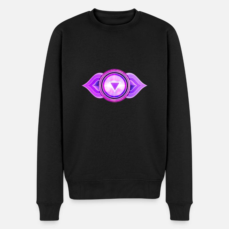 Drittes Auge Chakra, Anja - Männer Premium Bio Pullover - Schwarz