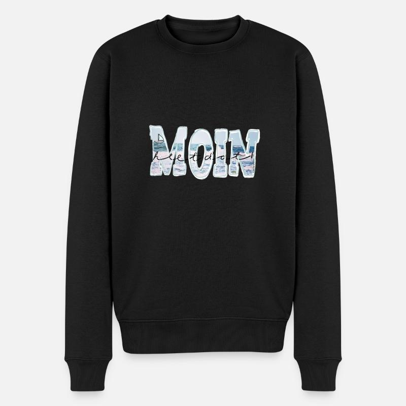 Moin Meer - Männer Premium Bio Pullover - Schwarz