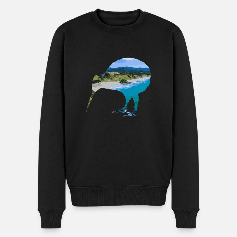 Double Exposure Animals Kiwi Idée cadeau - Pull Premium bio Homme - noir
