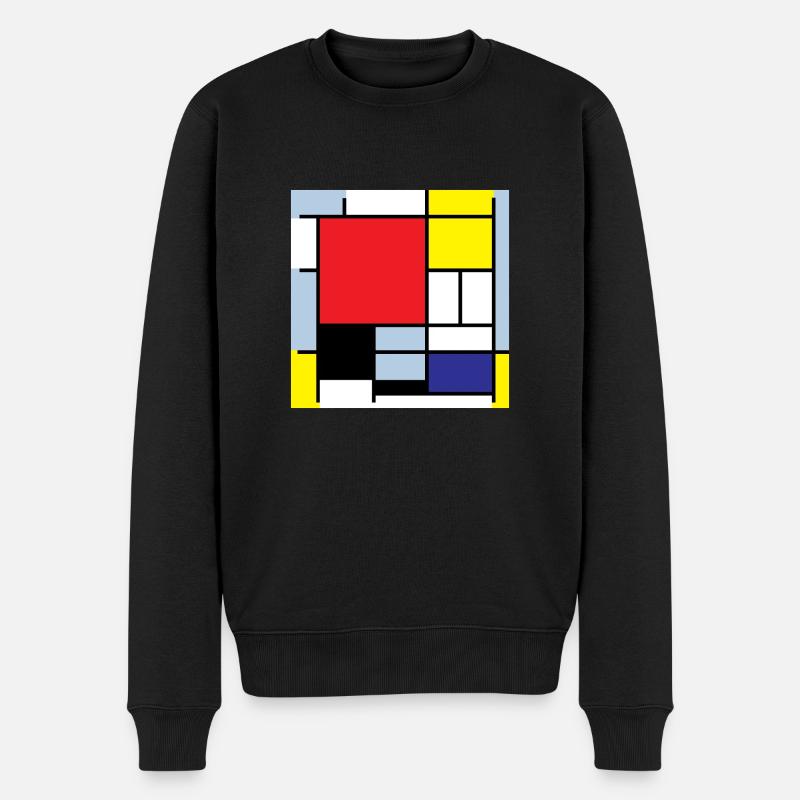 Symbol Piet Mondrian Moderne Kunst Geschenkidee - Männer Premium Bio Pullover - Schwarz