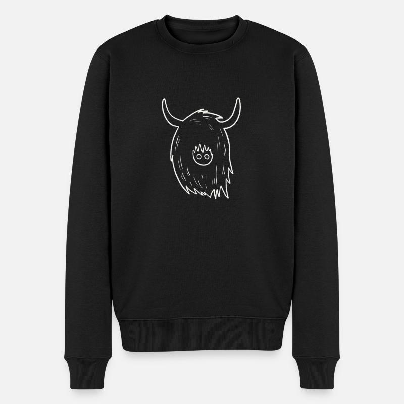 Doodle de vache des Highlands - Pull Premium bio Homme - noir