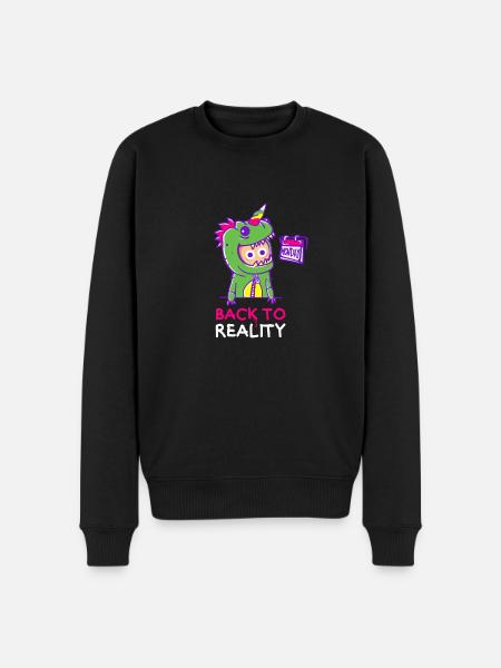BACK TO REALITY - Men's Premium Organic Jumper - black